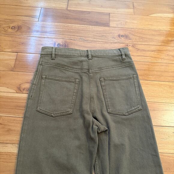 Women Aritzia Wilfred Free Twostep Flare Pant Gd Rustical Brown Green Size 4 - Picture 3 of 9